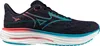 A side view of a single navy blue running shoe with coral and teal accents. Produktbild-Vorschau