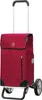 A red shopping trolley with a white polka dot pattern and silver wheels is shown against a white background. Produktbild-Vorschau