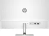 The back of a white HP monitor is shown, with the HP logo visible on the upper back panel. The lower back panel shows ports and a stand attachment. Voir les images du produit