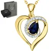 Damen Kette ECHTER Saphir Edelstein Silber 925 goldene Produktbild-Vorschau 1