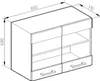 A technical drawing or schematic of a kitchen cabinet with dimensions indicated. Náhled obrázku produktu