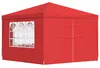 vidaXL Párty stan 300 x 300 x 255 cm Červený PE a oceľ Náhľad obrázku produktu 1