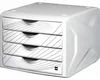 helit H6129505 Ladebox Chameleon, 4 laden, decor: wit, Productafbeelding-voorbeeld 3