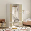 Armoire en rotin blanche 90 x 48 x 180 cm, à deux portes Voir les images du produit 4