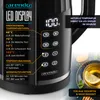 Close-up of a black electric kettle with a digital display showing temperature settings. Produktbild-Vorschau