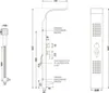 Technical drawing with dimensions of a shower panel. Podgląd zdjęcia produktu