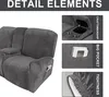 8-teiliger Stretch Samt Hussen Recliner Sofabezug mit Produktbild-Vorschau 3