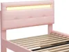 okwish čalouněná postel 90*200cm s LED světly, 2 šuplíky, Náhled obrázku produktu 6