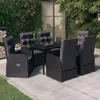 vidaXL 7-częściowy zestaw ogrodowy z poduszkami czarny Podgląd zdjęcia produktu 2