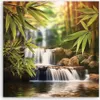 Leinwandbild Zen-Wasserfallsteine 40x40 Feeby Grün bild für Produktbild-Vorschau 3