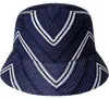 Kangol gestrickter Sommer Bucket Fischerhut mit ZickZack in blau