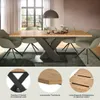 A dining table and chairs set in a modern dining room setting, with close-up shots of the table's features. Produktbild-Vorschau