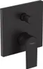 A black shower faucet control panel with a lever and a knob. Produktbild-Vorschau