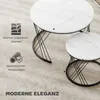 HOMCOM Couchtisch rund 2er Set Beistelltisch Produktbild-Vorschau 5