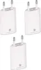 Three white USB power adapters are arranged in a diagonal line against a white background. Produktbild-Vorschau