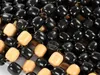 Tappeto di perline, legno, bianco e nero Anteprima dell’immagine prodotto 5