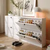 VOWNER Schuhschrank mit 2 Klappen, Schuhregal Schmal, 80 x Produktbild-Vorschau 3