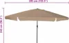 vidaXL Parasol ogrodowy Taupe 394 x 394 x 248 cm Podgląd zdjęcia produktu 6