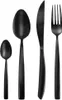 A set of black cutlery arranged on a white background. Náhled obrázku produktu