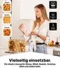 A woman is holding a glass jar filled with pink marshmallows in a kitchen setting, with other storage jars visible. Produktbild-Vorschau