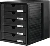 A black multi-drawer filing cabinet is shown against a white background. Voir les images du produit