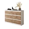 A dresser with six drawers against a white background. Voir les images du produit
