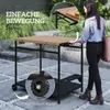 Outsunny Servierwagen Barbecue Trolley Gartenrollwagen mit Produktbild-Vorschau 5