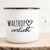 Huuraa Emaille Tasse Waltrop  Geschenk Kaffeebecher Vintage Produktbild-Vorschau 1