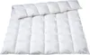 A white duvet or comforter is folded and laid out on a white background. Produktbild-Vorschau