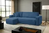 A blue sectional sofa is shown in a modern living room setting. Produktbild-Vorschau