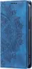 A blue flip phone case with a mandala pattern. Produktbild-Vorschau