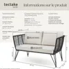 Canapé de jardin SUNDO en résine tressée - gris anthracite Voir les images du produit 6