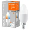 A product box for an LED smart light bulb, with the bulb itself shown next to it. Produktbild-Vorschau