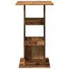 A wooden bar table with shelves against a white background. Anteprima dell’immagine prodotto