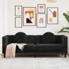 vidaXL Sofa mit Kissen 3-Sitzer Schwarz Samt Produktbild-Vorschau 2
