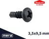 A black self-drilling screw is shown against a white background. Text overlays indicate brand and product details. Anteprima dell’immagine prodotto