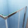A close-up view of a shower enclosure corner with blue tiled walls. Produktbild-Vorschau