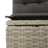 10-tlg. Garten-Sofagarnitur mit Kissen Hellgrau Poly Rattan Produktbild-Vorschau 3