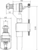 Technical drawing with dimensions of a toilet fill valve. Produktbild-Vorschau