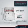 WELLGRO Einmachgläser mit Bügelverschluss eckig 630ml - Produktbild-Vorschau 2