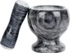 A marble mortar and pestle set on a white background. Voir les images du produit