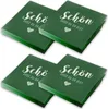 itenga 80x Serviette Schön dass du da bist - DUNKELGRÜN - Produktbild-Vorschau 1