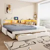 Flieks slaapbank 90x200 cm met uitschuifbaar bed, beklede Productafbeelding-voorbeeld 2