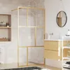 vidaXL Duschwand für Begehbare Dusche ESG Klarglas Golden Produktbild-Vorschau 2