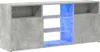 A modern TV cabinet with concrete-like finish and integrated blue LED lighting. Produktbild-Vorschau