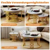 STILVORA Couchtisch Set 2-teilig, rund, Weiß Marmoroptik, Produktbild-Vorschau 6