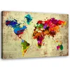 Leinwandbild weltkarte in farbe 60x40 cm Feeby farbe Produktbild-Vorschau 1