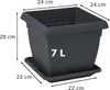 Květináč čtvercový Tradiční 24 cm Antracitová 7 L kapacita Náhľad obrázku produktu 2