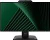 A front view of a black computer monitor on a black stand, displaying a green abstract pattern. Voir les images du produit