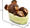 nici Doudou Sleeping Pets chien brun dans un panier vert Voir les images du produit 9